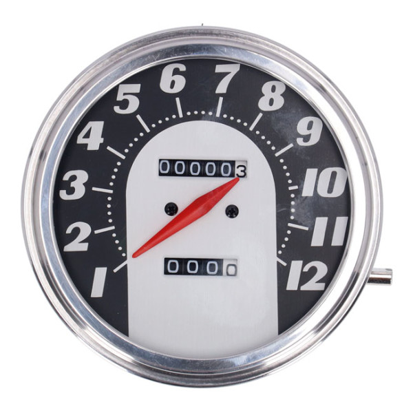 FL speedometer, 62-67 electra face, black/silver. 2:1 MPH