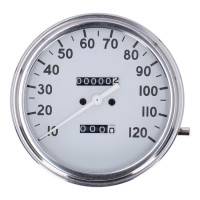 FL speedometer, 36-40 face, White. 1:1 MPH