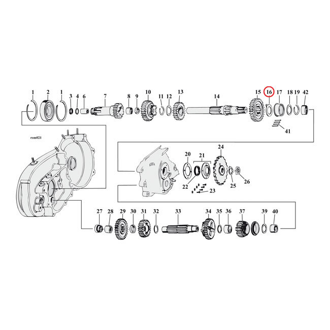 Thrust washer mainshaft, right .055"