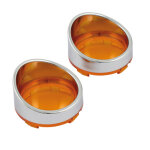 Turn signal lens set with visor. Amber lens
