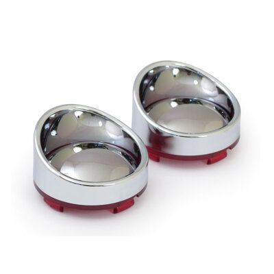 Turn signal lens set with visor. Mirror red lens