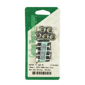 Front/rear brake rotor bolt kit, hex