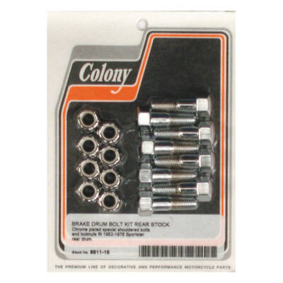 Colony, rear brake drum mount kit. Chrome