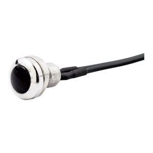 Smooth push button switch. two-tone polished/black