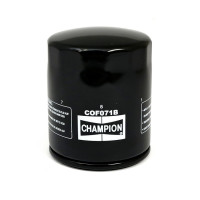 Champion, spin-on oil filter. Black