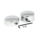 Swingarm pivot bolt cover set. Chrome