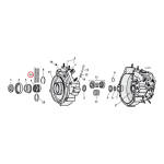 Pinion shaft (right side) crankcase/wheel rollers, +.0008"