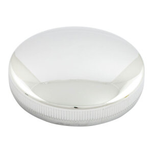 Early bayonet style gas cap, non-vented left side. Chrome