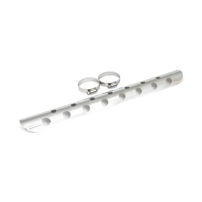 Universal bullet hole heat shield 18" long chrome