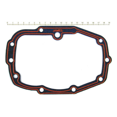 James, transmission bearing housing gasket. Paper/silicone