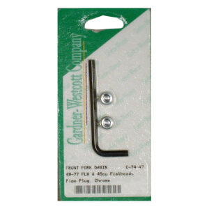 Gardner-Westcott, fork slider drain screws. Chrome Allen