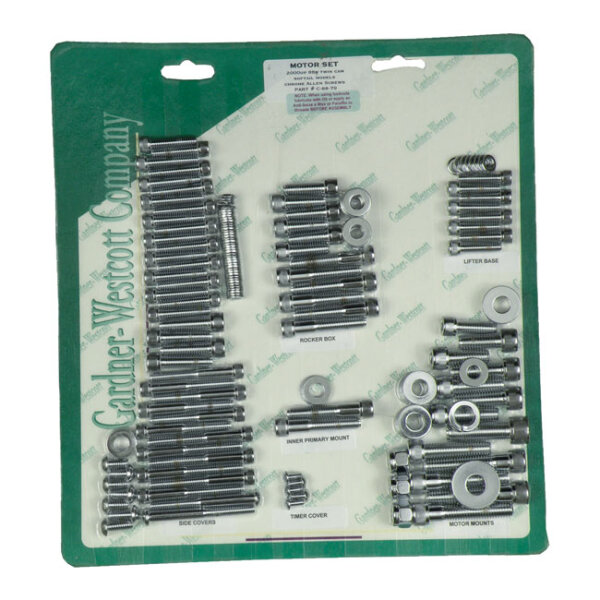 Motor screw set, chrome allen