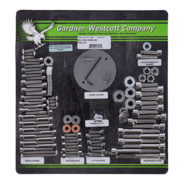 Motor screw set, polished ss allen