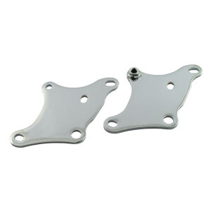 Motor mount plate set, lower front. Chrome