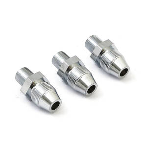 Oil line fitting. Chrome