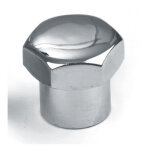 Fork stem nut. Domed. Chrome