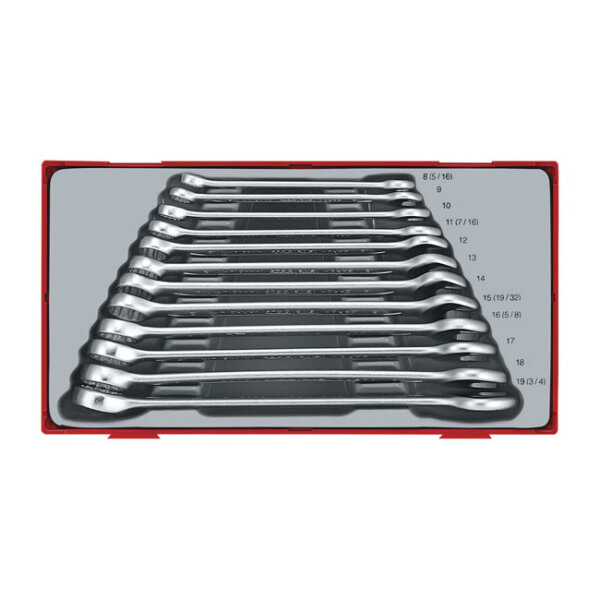 Teng Tools, open/box end wrench set 12 pieces. Metric sizes