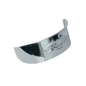 Embossed eagle headlamp visor. 5-3/4". Chrome