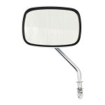 Late OEM style mirror, short stem, right side. Chrome