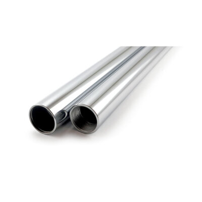 Fork tubes 41mm, 26-7/16". show chrome