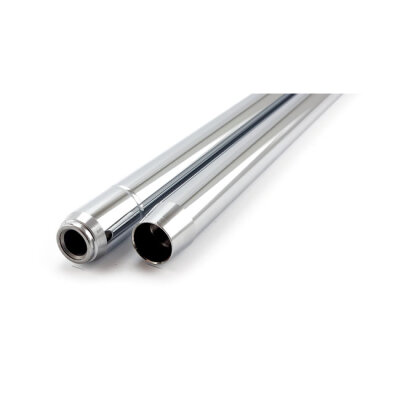 Fork tubes 35mm, 25-1/4". show chrome +2" oversize: 75-83 XL Sportster; 76-83 FX; FXE models.  Standard length: 77-83 XLS; FXS/B; FXR (Showa)