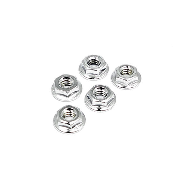 5/16-24 flanged lock nut chrome