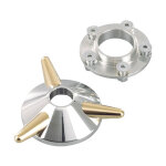 Kustom Tech, spinner wheel hub cover. Aluminum & brass