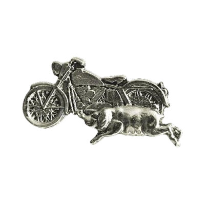 Biker pins Bike with pig pin