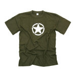Army Surplus White star t-shirt green Size S