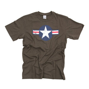 Army Surplus Air Force Star & Bars t-shirt green Size S