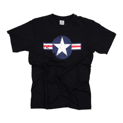 Army Surplus Air Force Star & Bars t-shirt black Size M