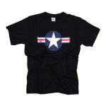 Army Surplus Air Force Star & Bars t-shirt black Size M