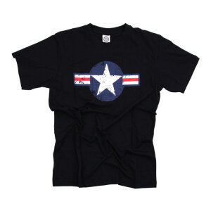 Army Surplus Air Force Star & Bars t-shirt black Size L