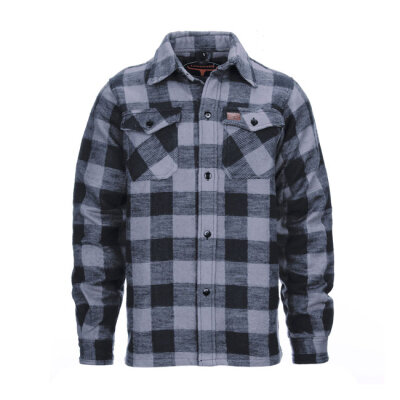 Lumberjack flannel shirt checkered grey/black Male US Size L