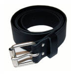 Leather belt with buckle black