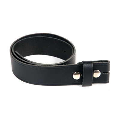 Leather belt without buckle black