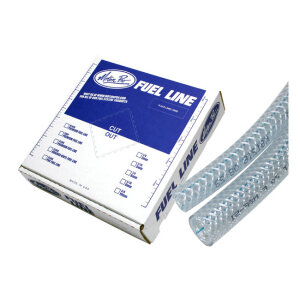 Motion Pro, fuel line braided vinyl. Clear. 1/4"