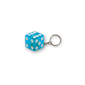 Triktopz Dice key chain clear blue