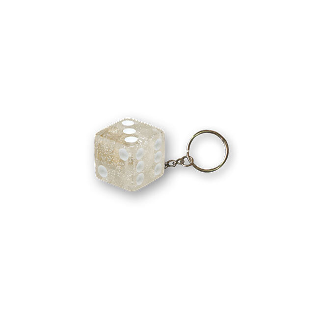 Triktopz Dice key chain clear glitter