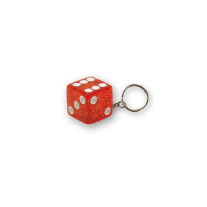 Triktopz Dice key chain red glitter