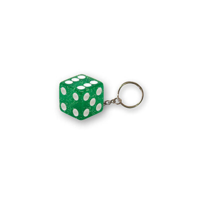 Triktopz Dice key chain green glitter