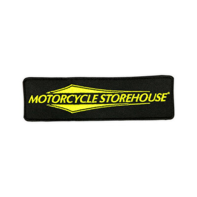 Motorcycle storehouse, logo patch. Black