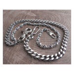 Amigaz Pewter Skull & Cut Leash Double Wallet Chain