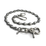 Amigaz Flat Skull Pewter Wallet Chain 16"