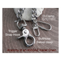 Amigaz Black Bike Chain Key Leash 8"