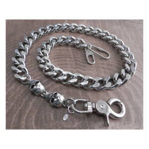 Amigaz Monster Skull & Leash Wallet Chain 25"