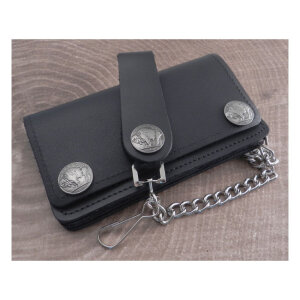 Amigaz Black Leather Biker Chain Wallet