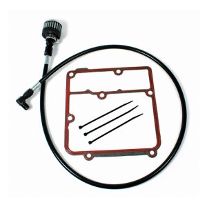Feuling, oil tank breather kit. Black. Dyna