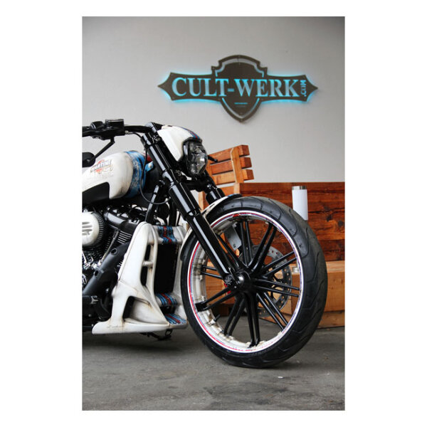 Cult-Werk, 6-piece fork tube cover kit. Gloss black