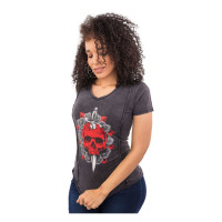 Lethal Angel Red Dagger T-shirt dark grey Female size S